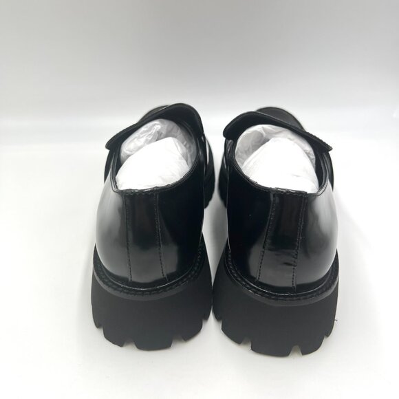 Tony Bianco Womens 37 EU 6.5 US Black Patent Lug Sole Chunky Loafers Shoes - Picture 7 of 14